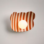 Lámpara de pared/aplique de cerámica con diseño de osito de peluche a rayas para habitación infantil.
