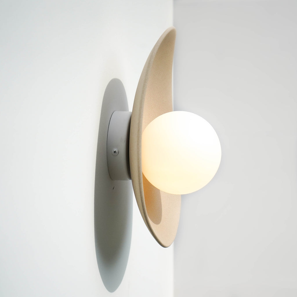 Handmade Beige Ceramic Wall Light / Sconce