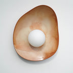 Warm Leather Brown Ceramic Wall Lamp / Sconce