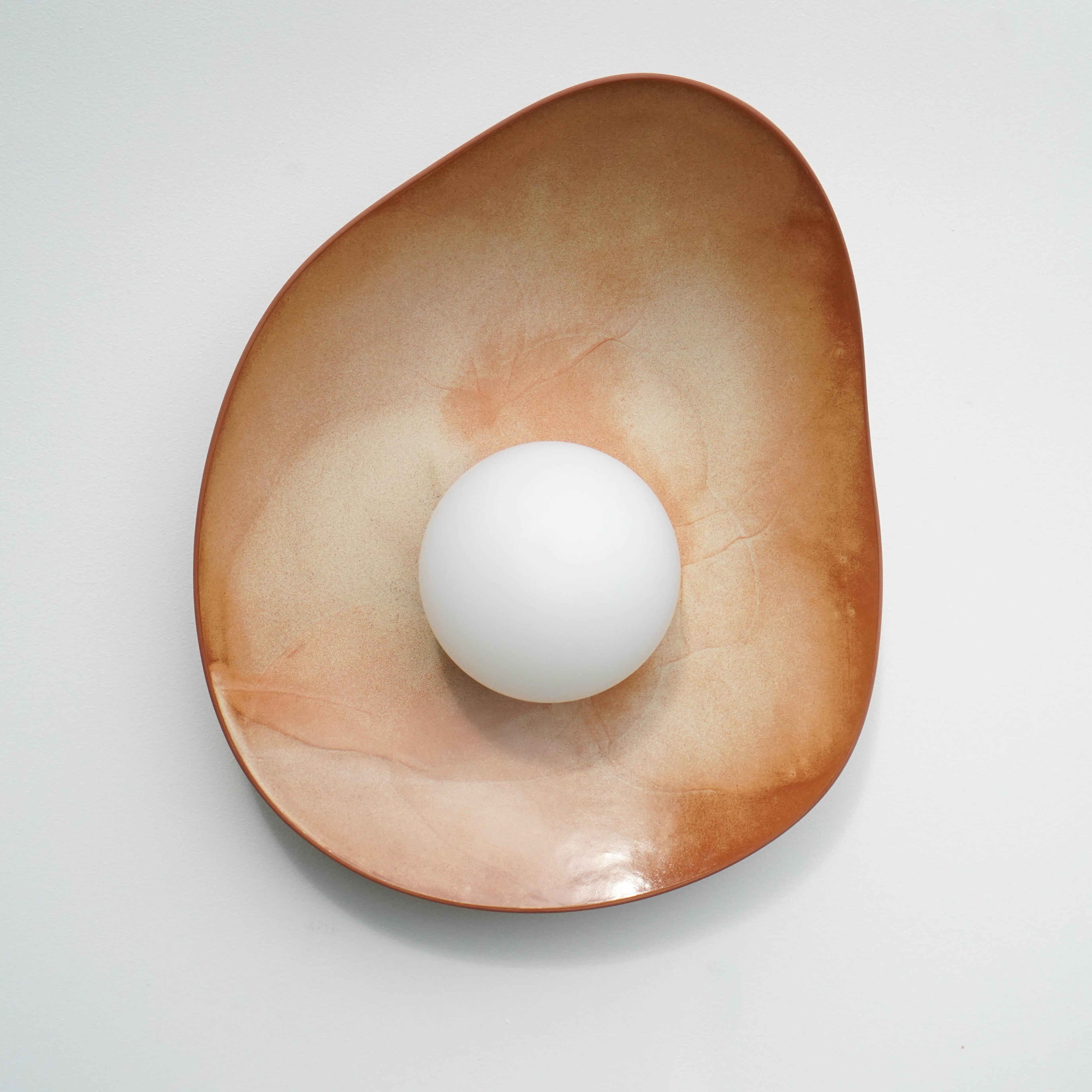 Warm Leather Brown Ceramic Wall Lamp / Sconce