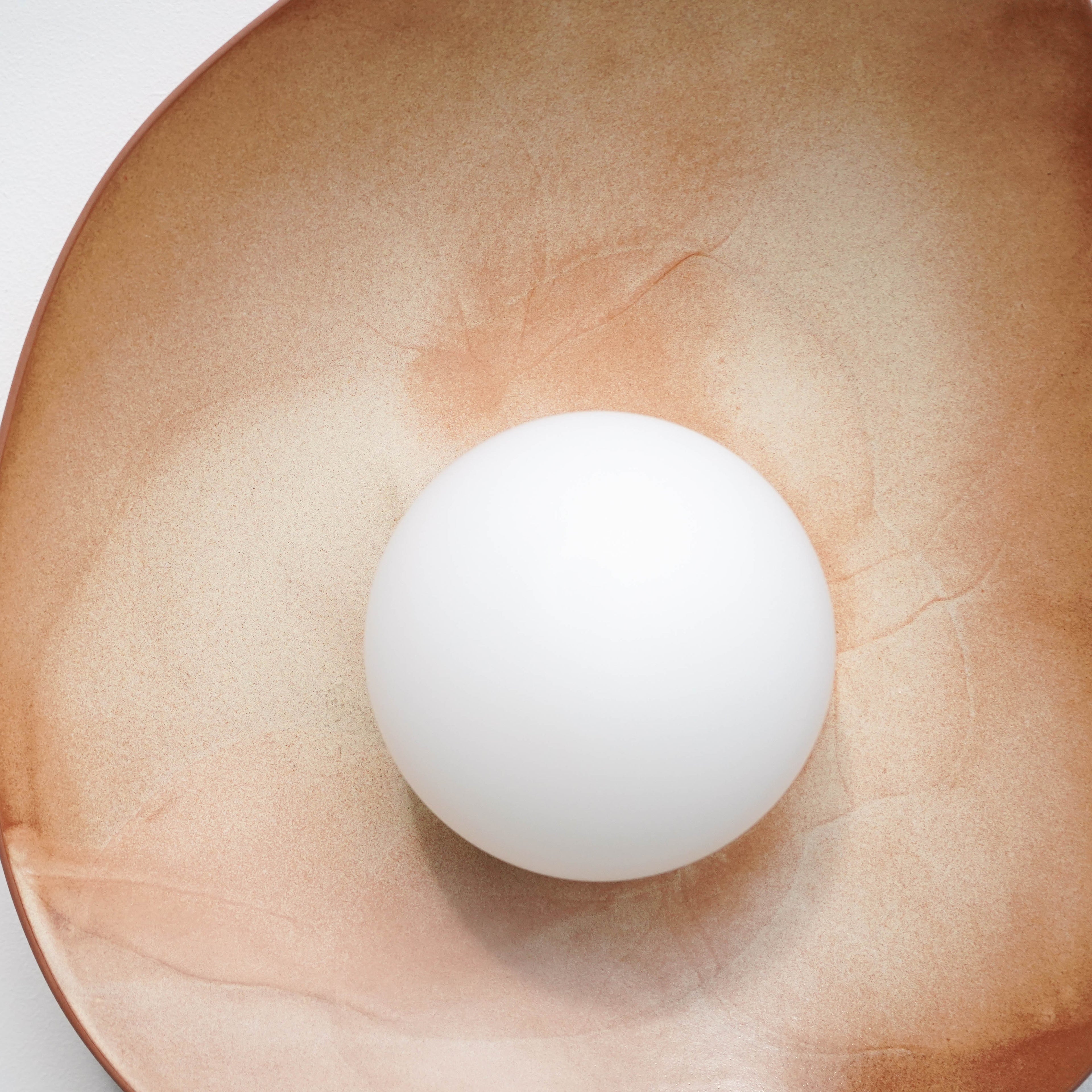 Warm Leather Brown Ceramic Wall Lamp / Sconce