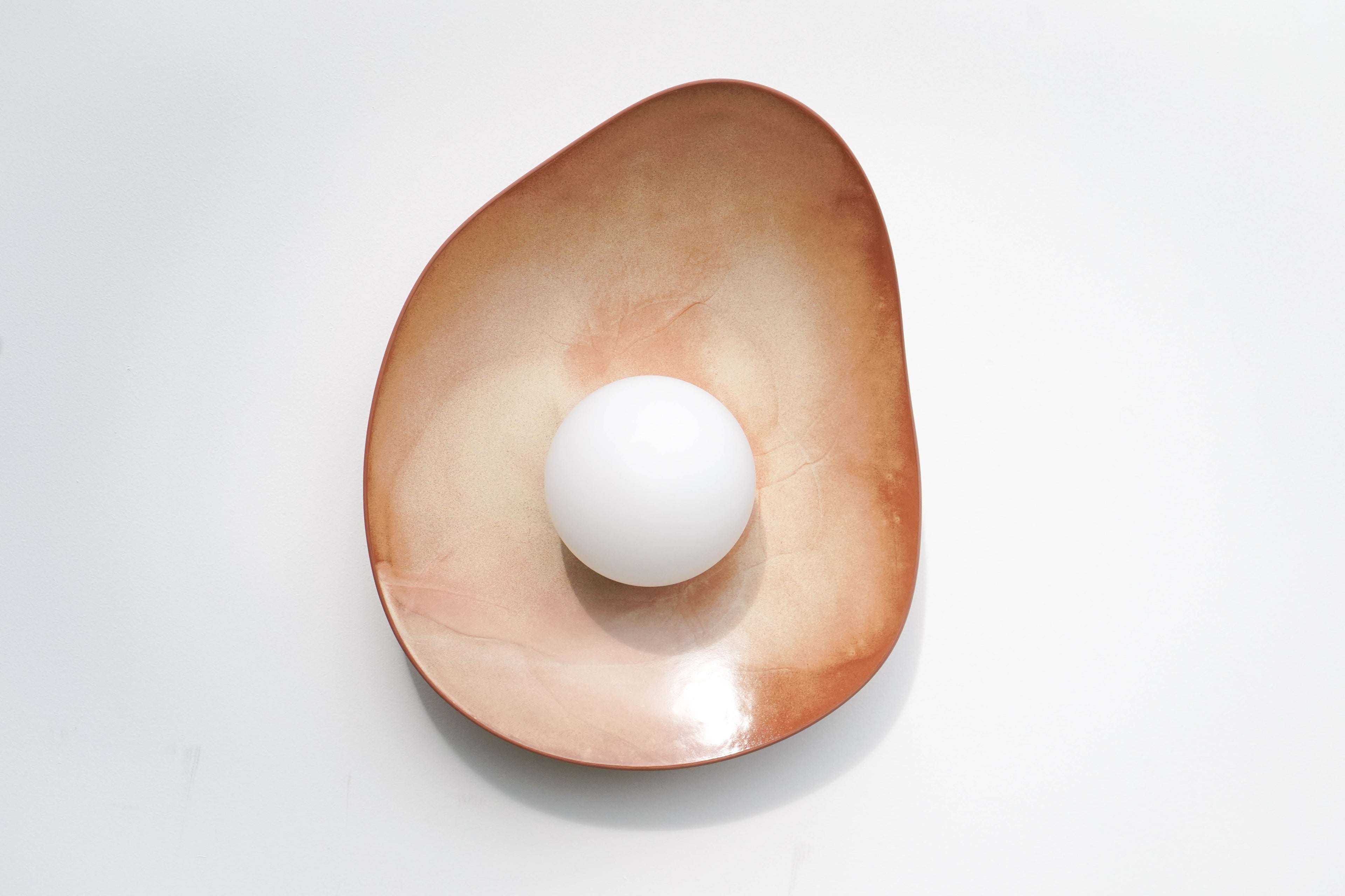 Warm Leather Brown Ceramic Wall Lamp / Sconce