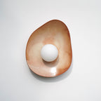 Warm Leather Brown Ceramic Wall Lamp / Sconce