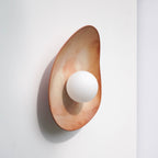 Warm Leather Brown Ceramic Wall Lamp / Sconce