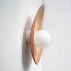 Warm Leather Brown Ceramic Wall Lamp / Sconce