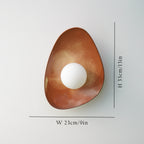 Warm Leather Brown Ceramic Wall Lamp / Sconce