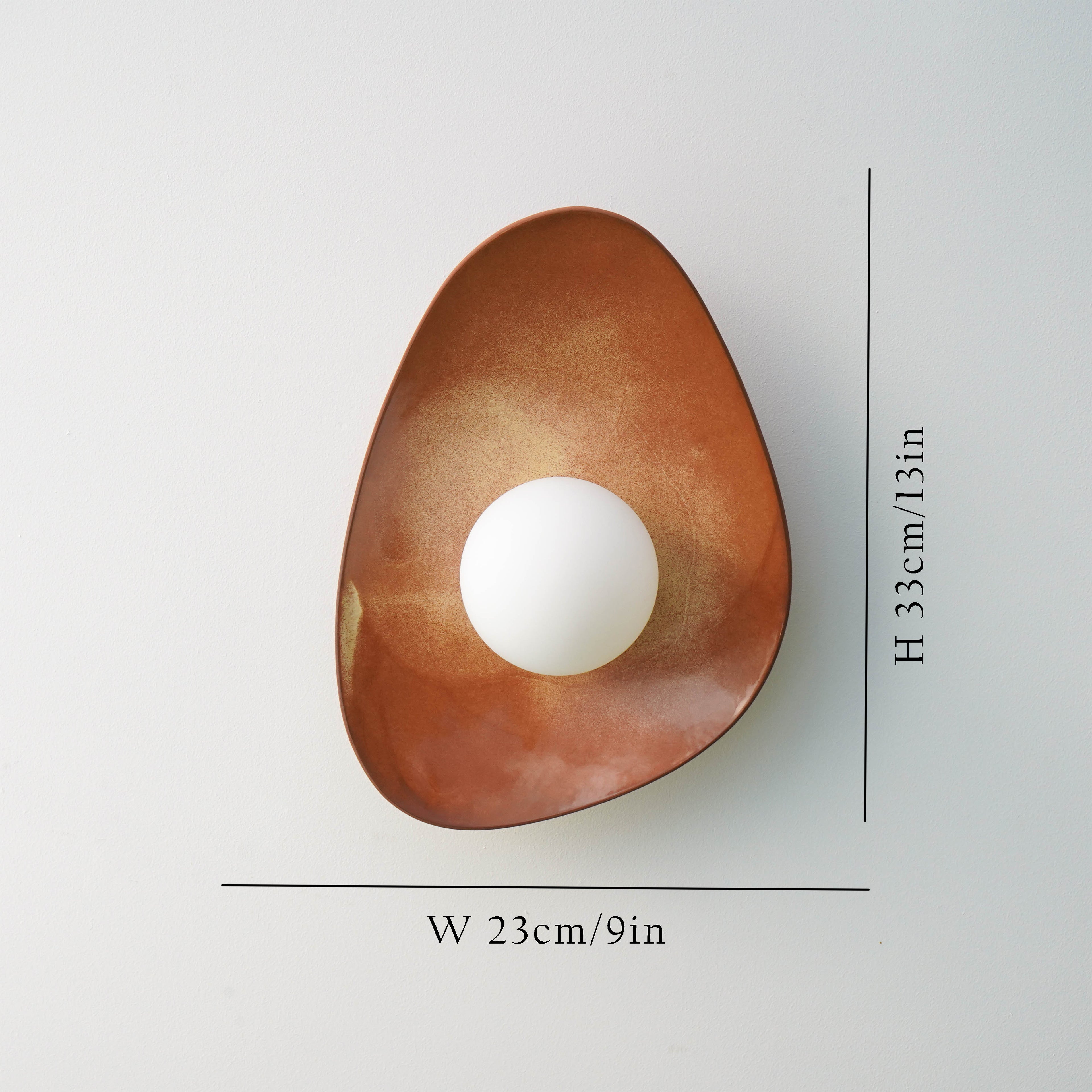 Warm Leather Brown Ceramic Wall Lamp / Sconce