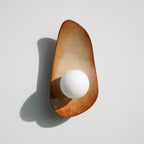 Warm Leather Brown Ceramic Wall Lamp / Sconce