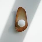 Warm Leather Brown Ceramic Wall Lamp / Sconce