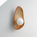 Warm Leather Brown Ceramic Wall Lamp / Sconce