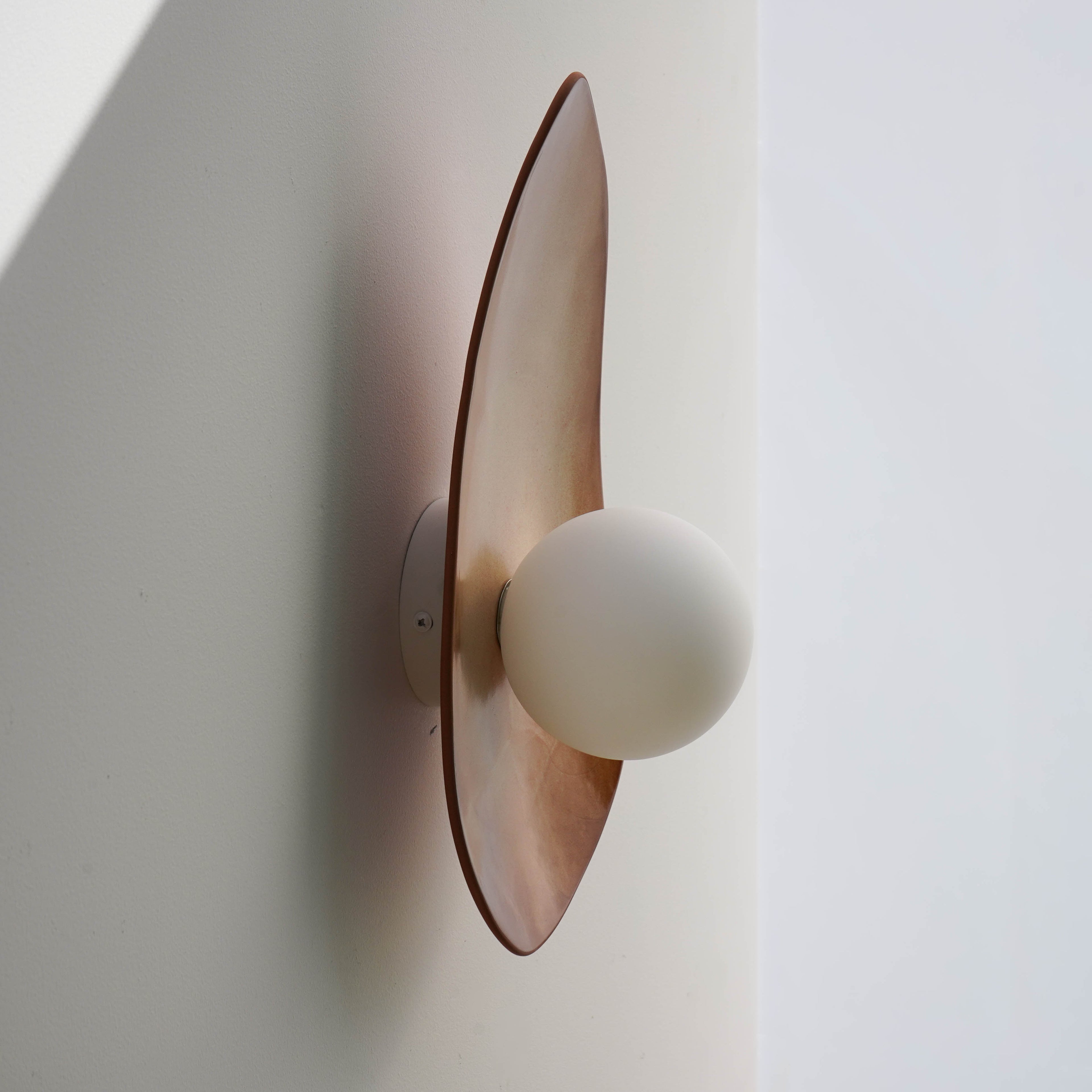 Warm Leather Brown Ceramic Wall Lamp / Sconce