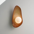 Warm Leather Brown Ceramic Wall Lamp / Sconce