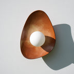 Warm Leather Brown Ceramic Wall Lamp / Sconce