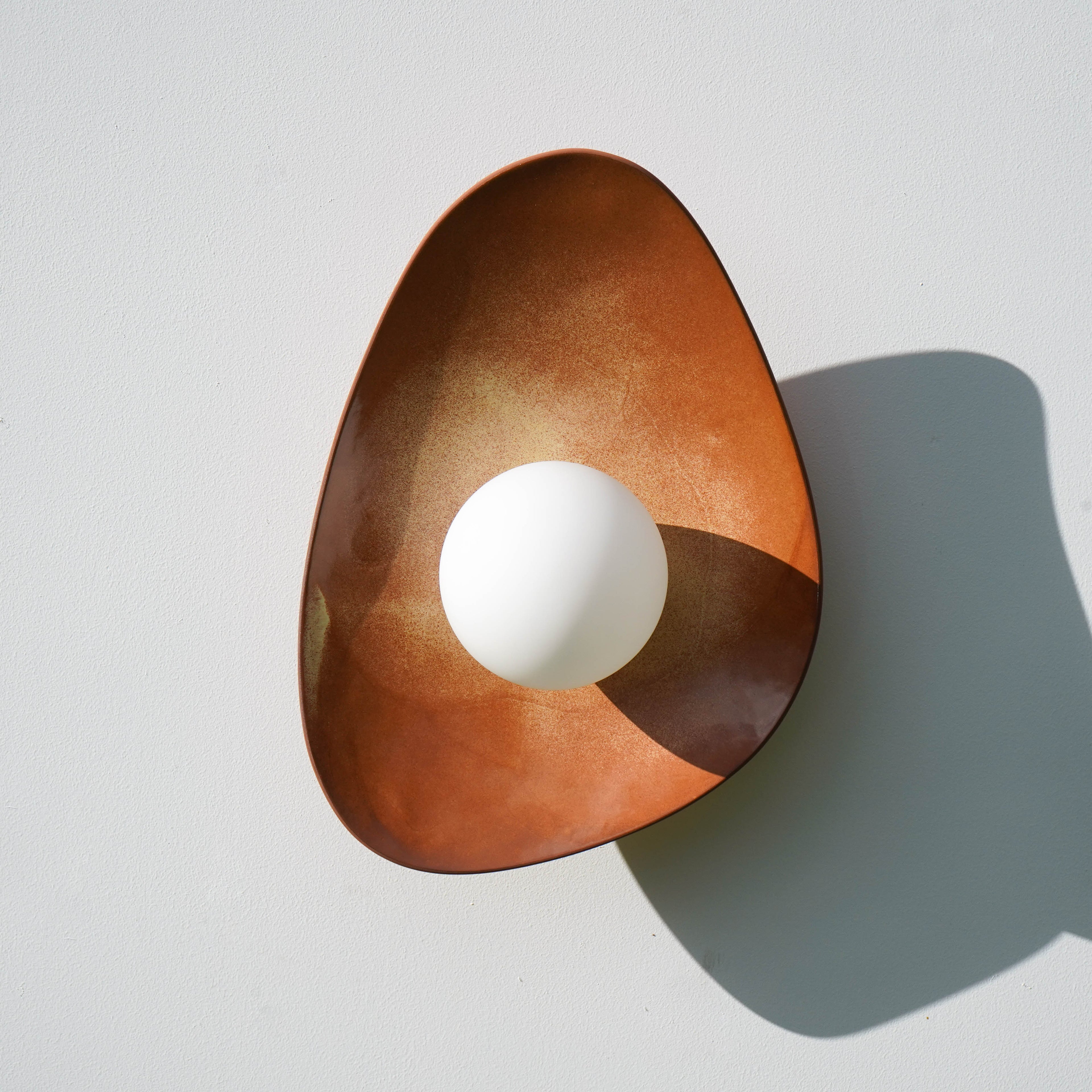 Warm Leather Brown Ceramic Wall Lamp / Sconce