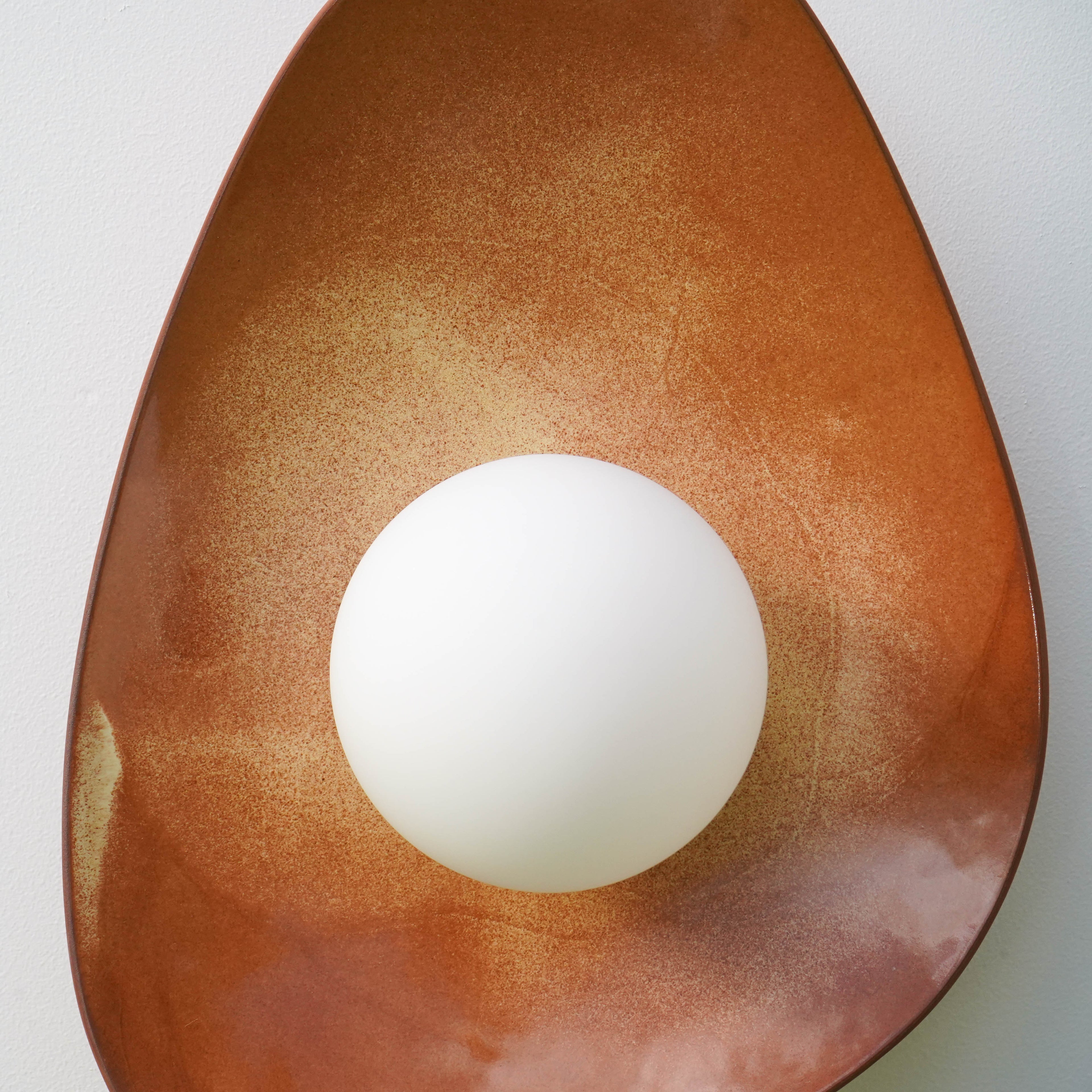 Warm Leather Brown Ceramic Wall Lamp / Sconce