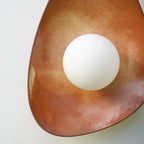 Warm Leather Brown Ceramic Wall Lamp / Sconce