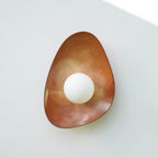 Warm Leather Brown Ceramic Wall Lamp / Sconce