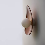 Warm Leather Brown Ceramic Wall Lamp / Sconce
