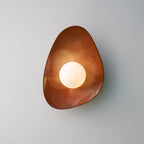 Warm Leather Brown Ceramic Wall Lamp / Sconce