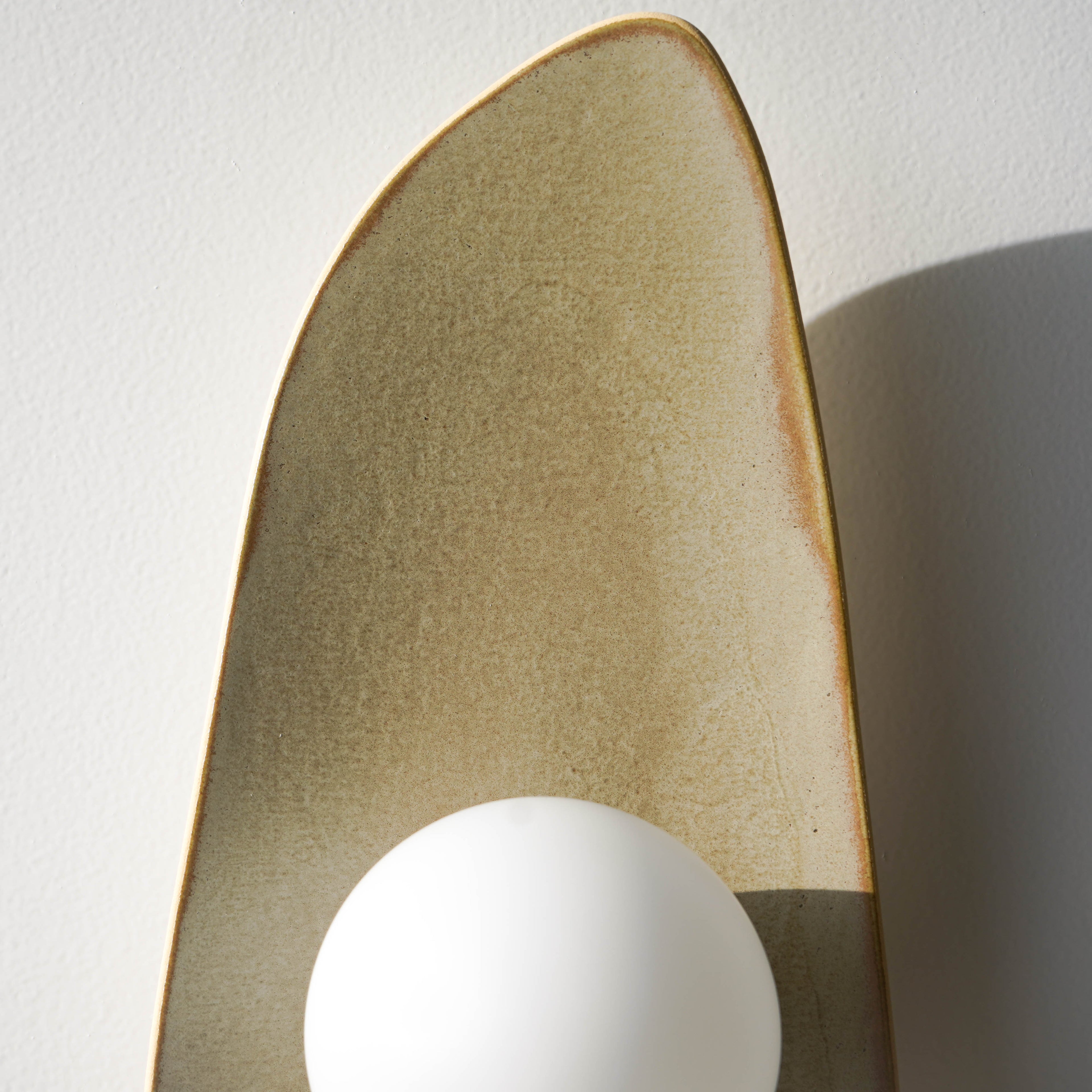 Handmade Chaki Green Ceramic Wall Lamp / Sconce