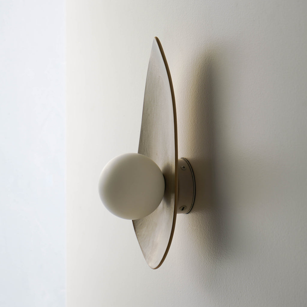 Handmade Chaki Green Ceramic Wall Lamp / Sconce