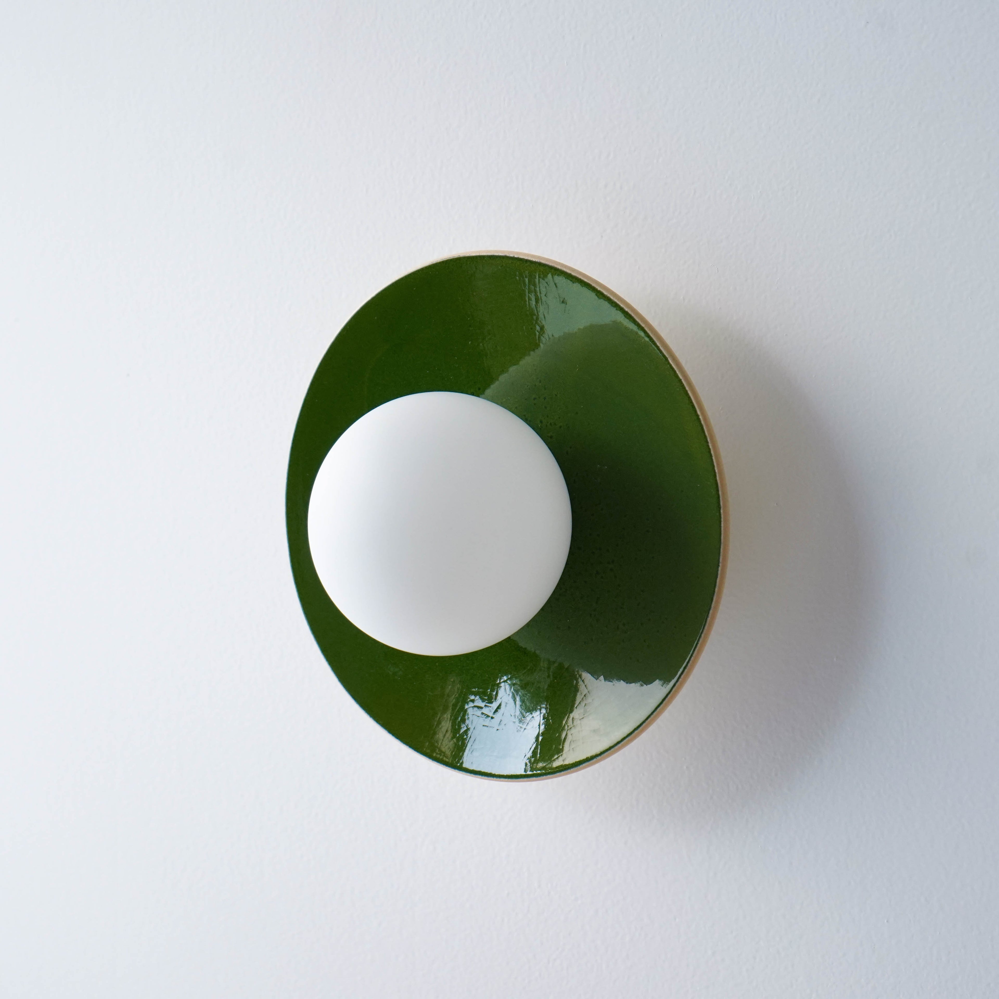 Green Glaze Ceramic Wall Lamp / Sconce