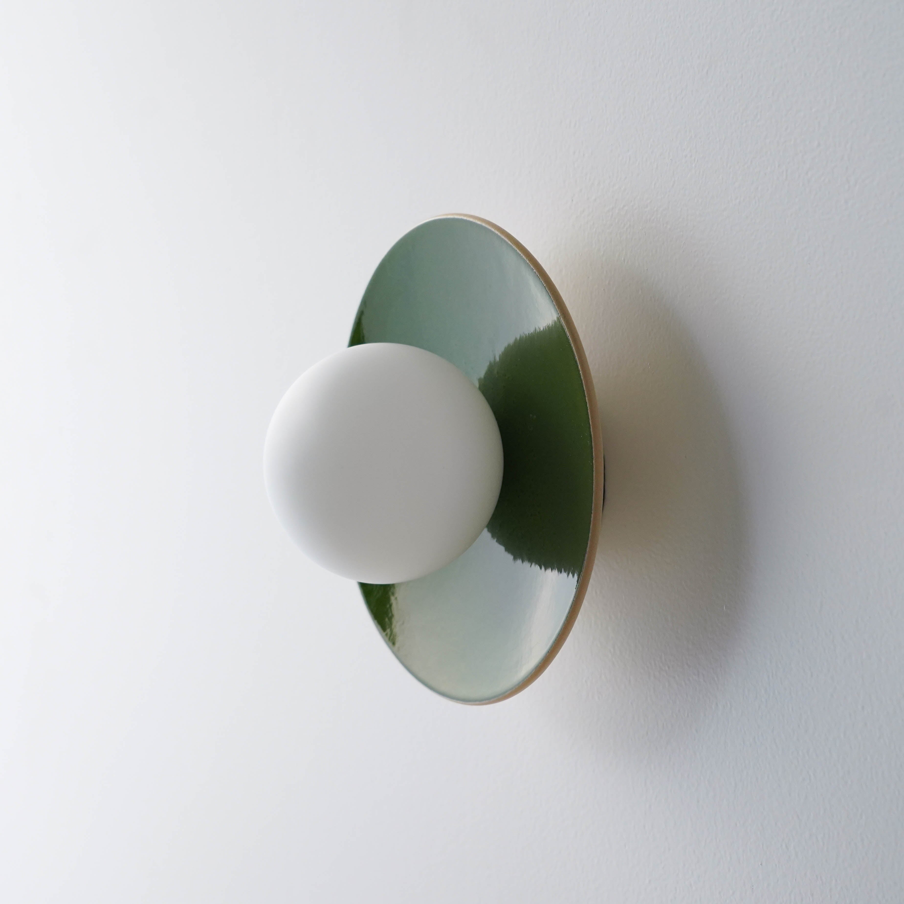 Green Glaze Ceramic Wall Lamp / Sconce