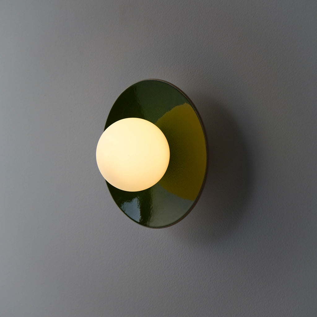Green Glaze Ceramic Wall Lamp / Sconce