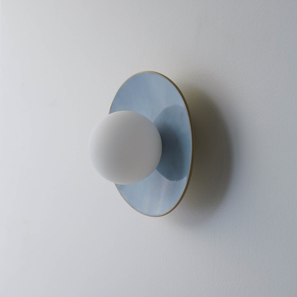 Light Blue Violet Ceramic Wall Lamp / Sconce