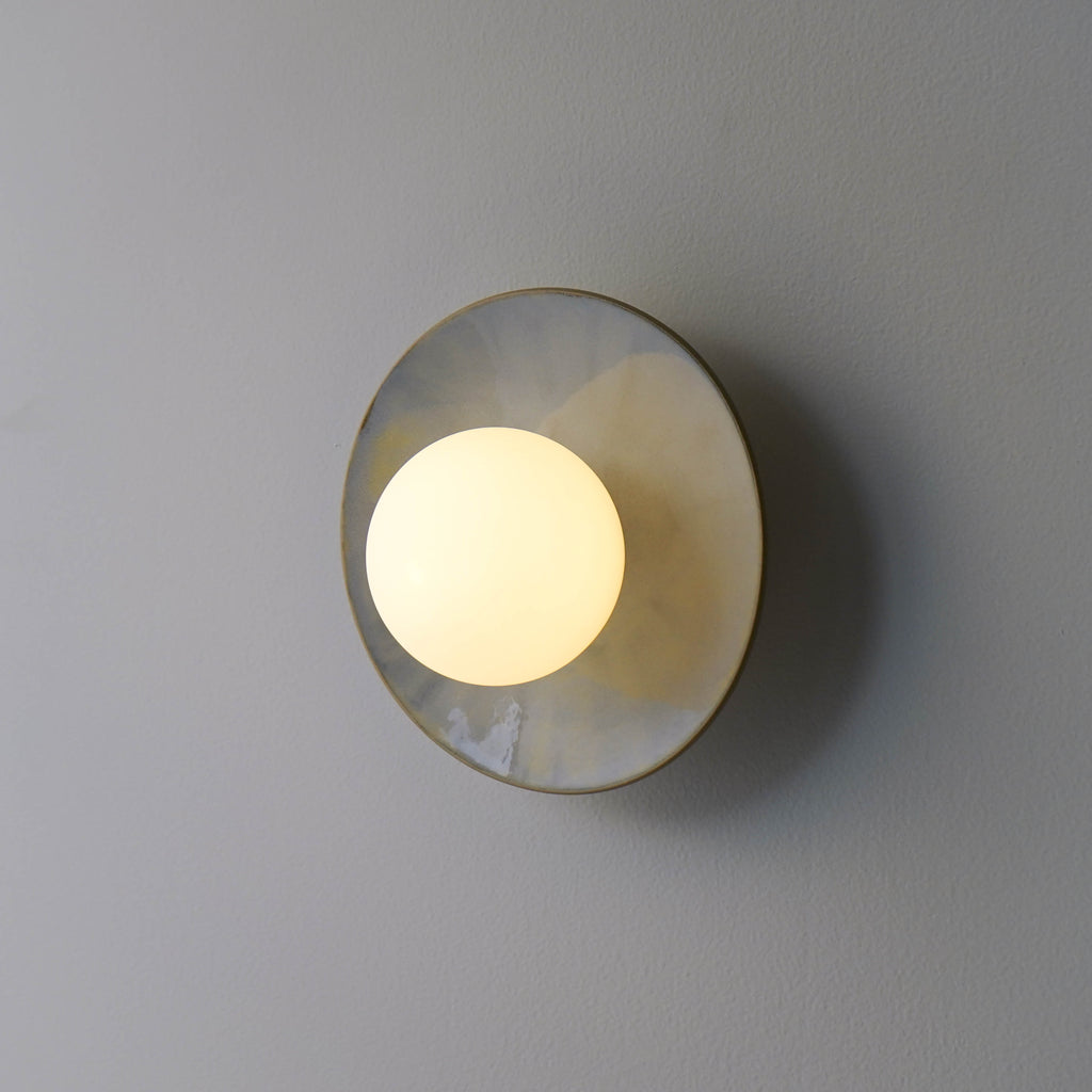 Light Blue Violet Ceramic Wall Lamp / Sconce