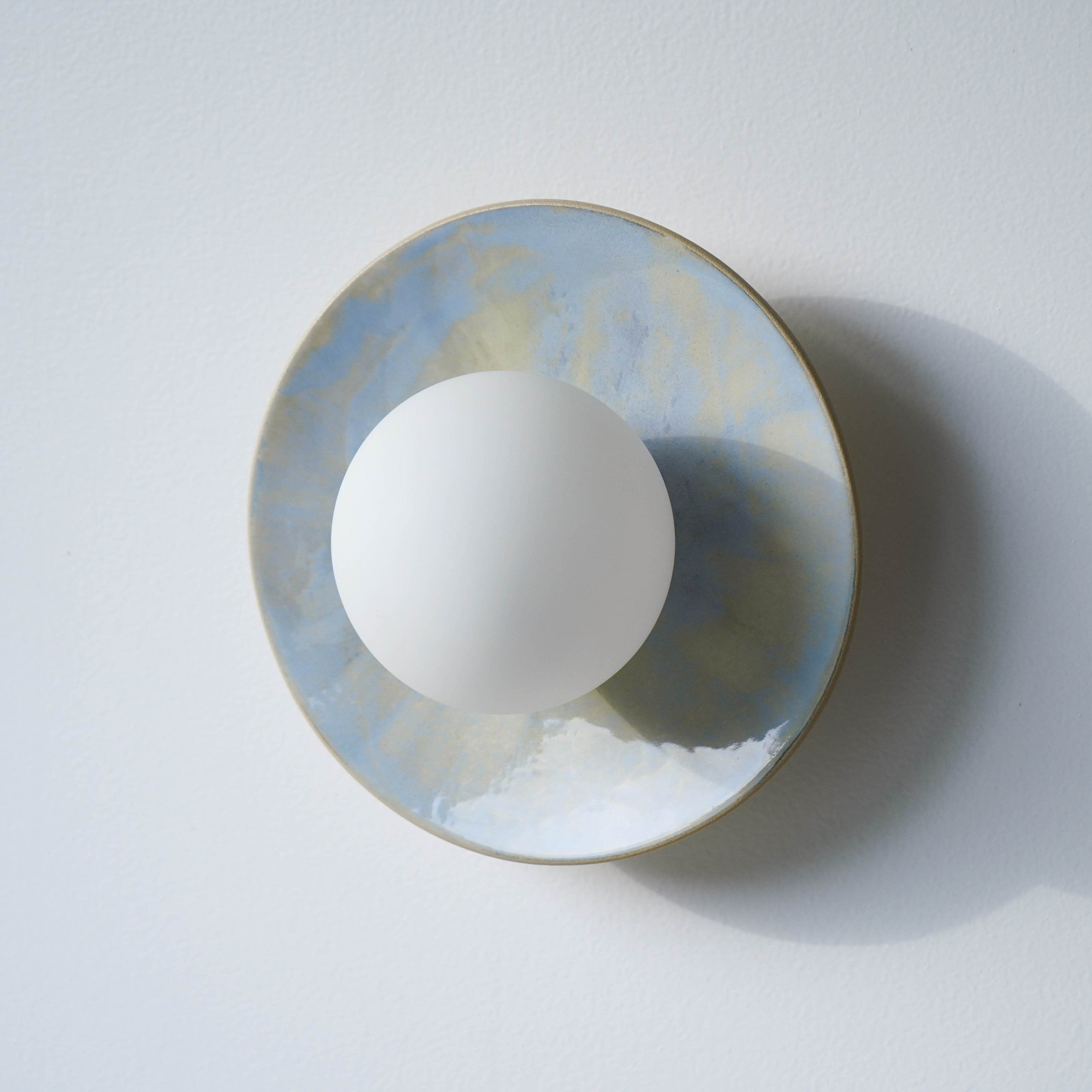 Light Blue Violet Ceramic Wall Lamp / Sconce