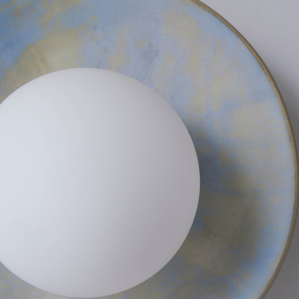 Light Blue Violet Ceramic Wall Lamp / Sconce