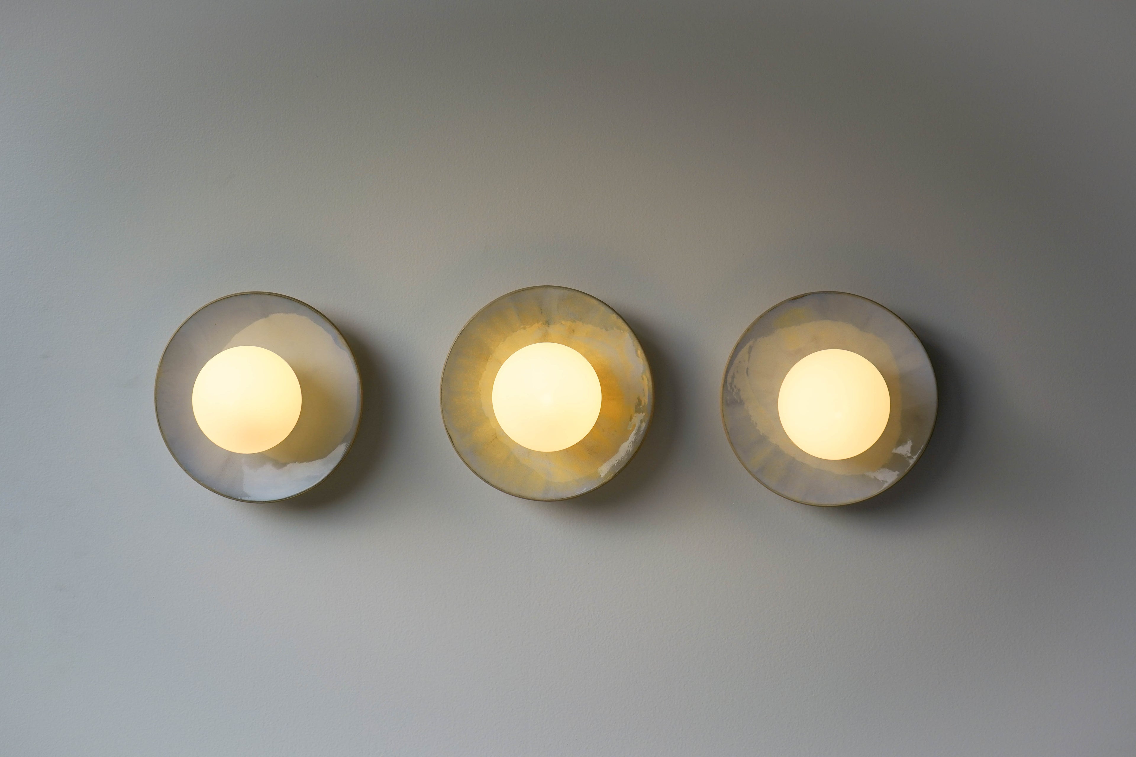 Light Blue Violet Ceramic Wall Lamp / Sconce