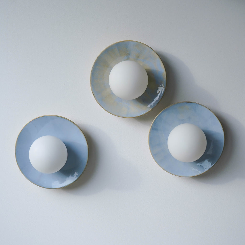 Light Blue Violet Ceramic Wall Lamp / Sconce