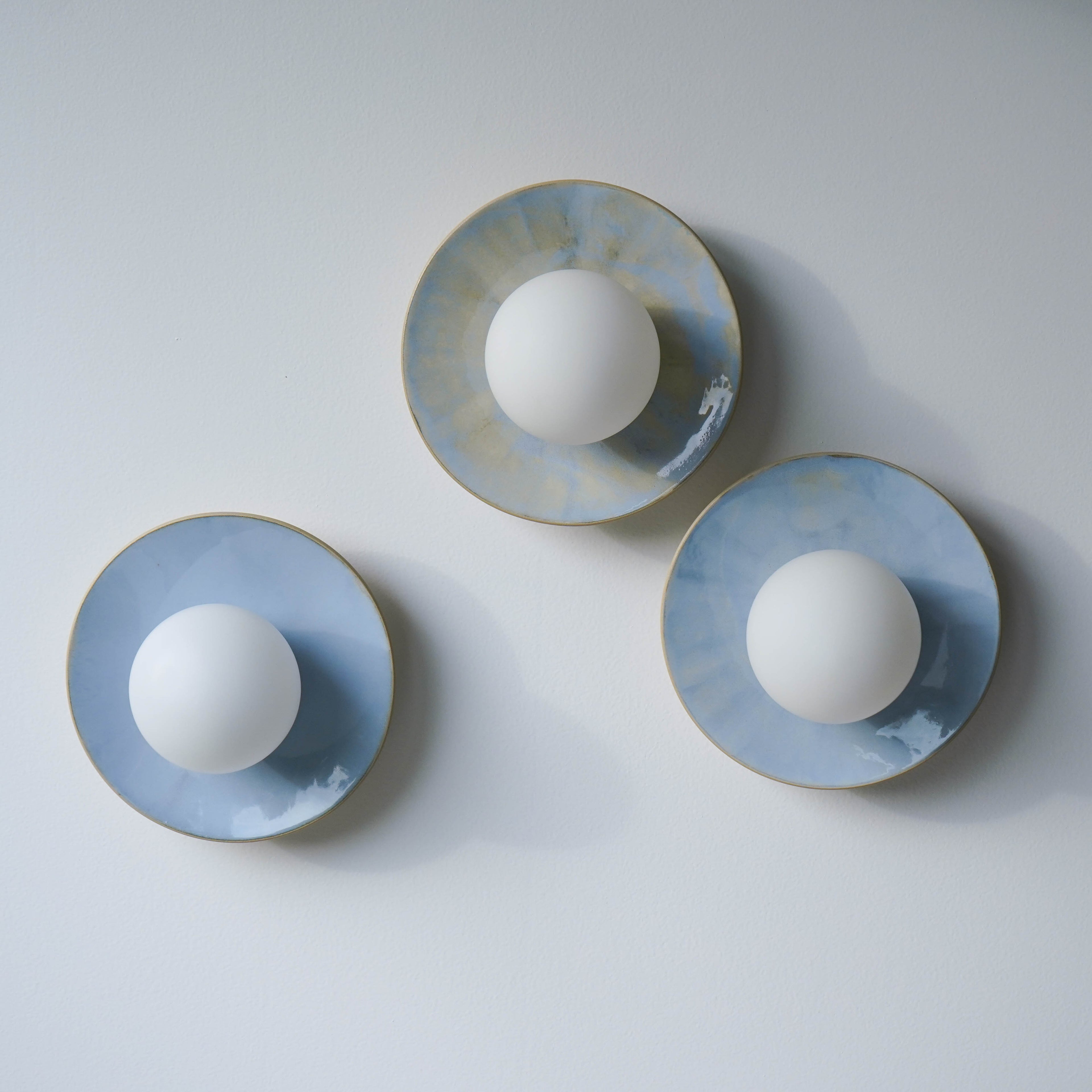 Light Blue Violet Ceramic Wall Lamp / Sconce