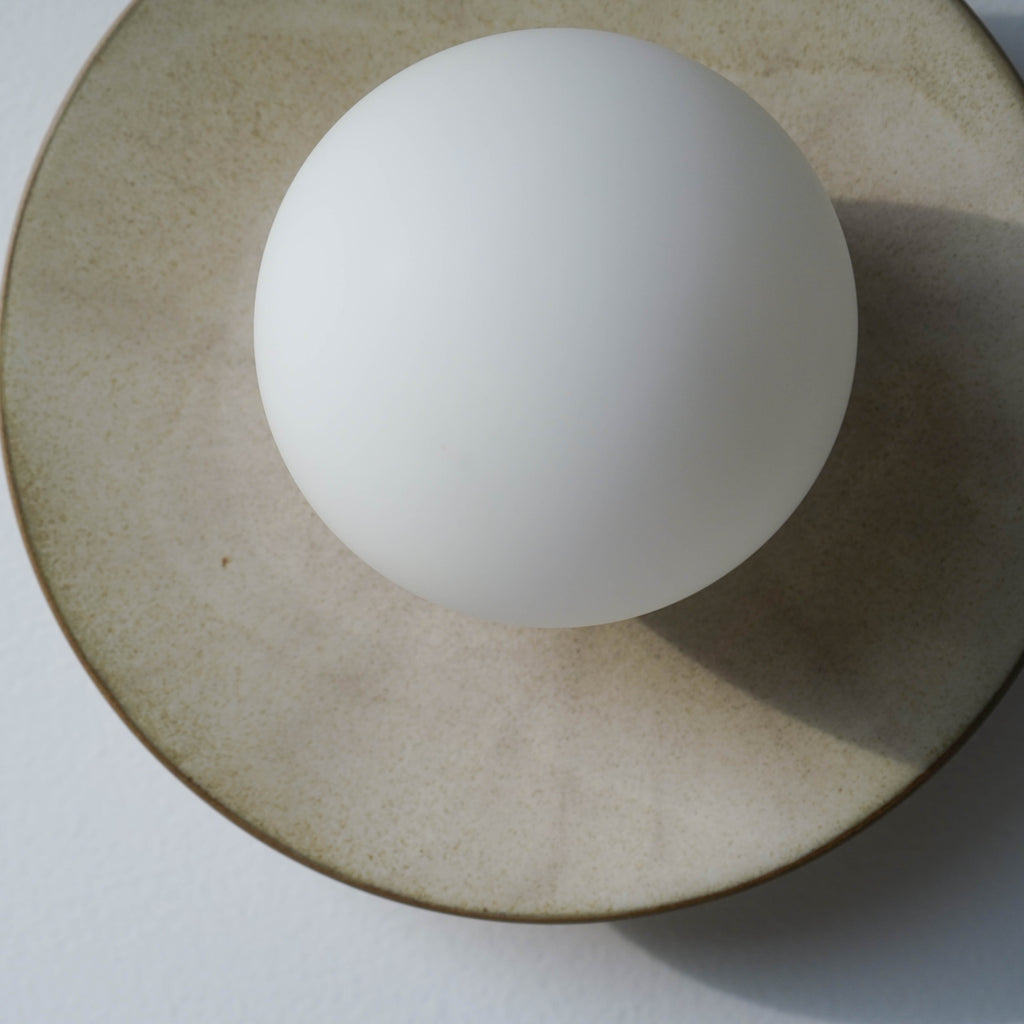 Creamy White Ceramic Wall Lamp / Sconce