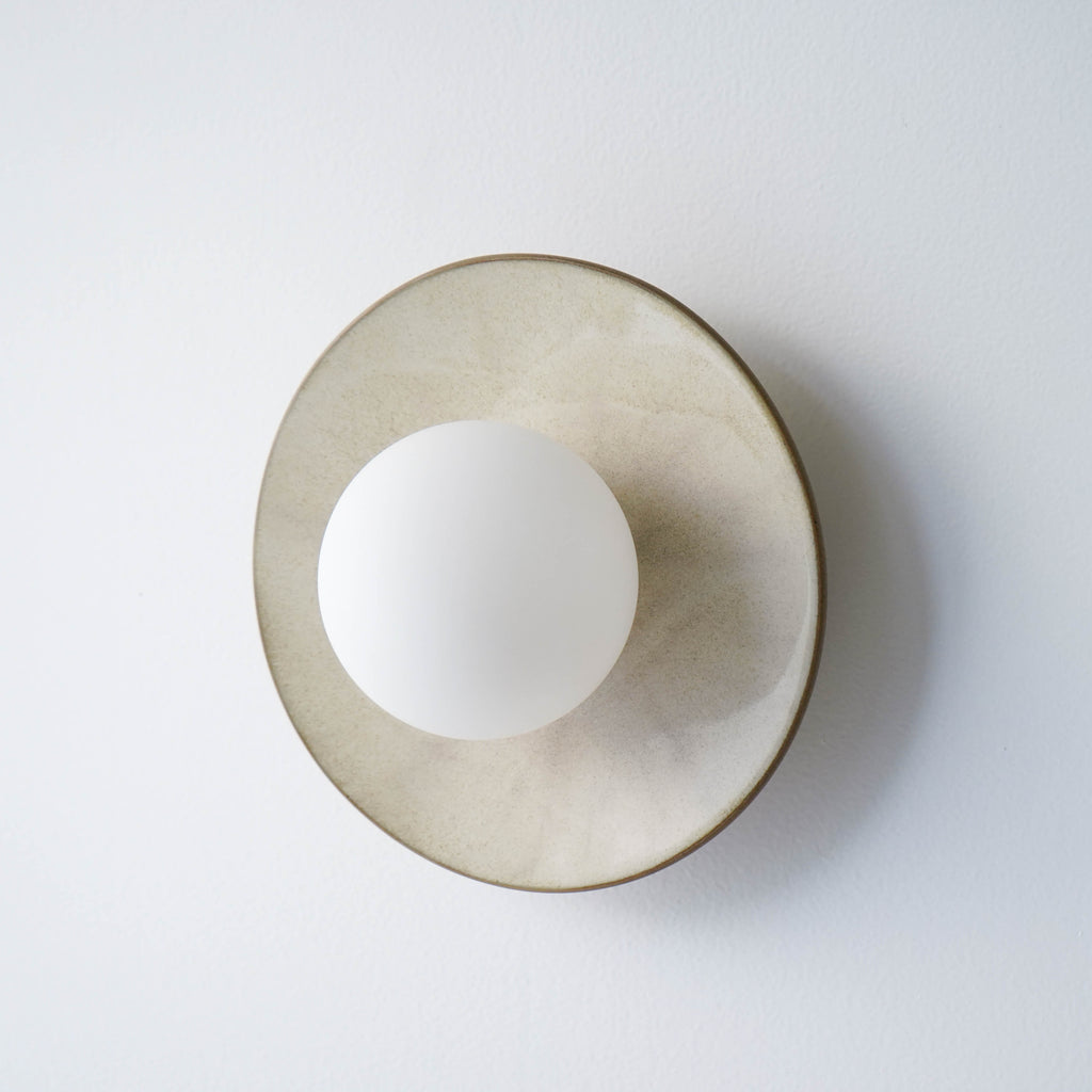 Creamy White Ceramic Wall Lamp / Sconce