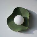 Handmade Matte Green Ceramic Wall Light / Sconce