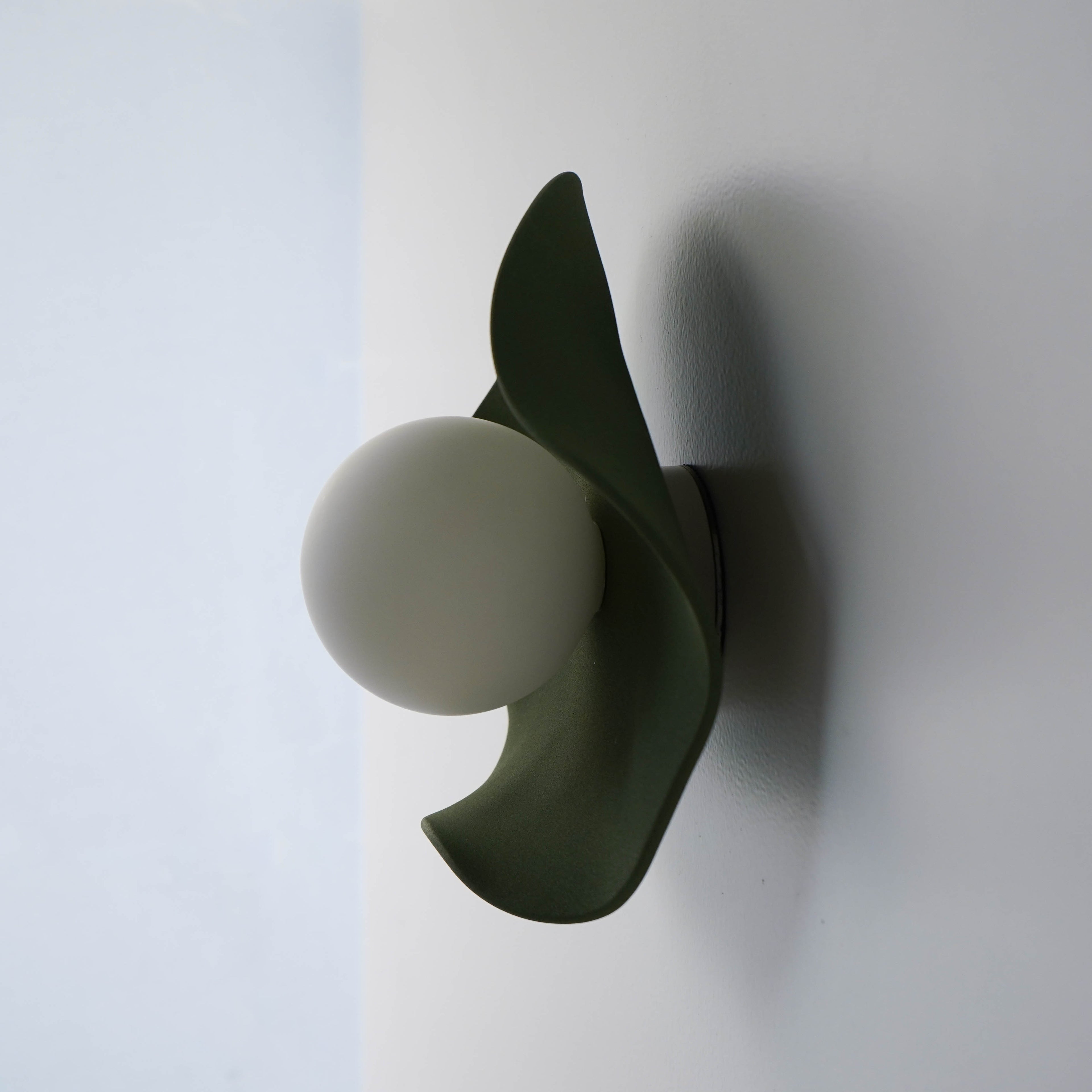 Handmade Matte Green Ceramic Wall Light / Sconce