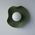 Handmade Matte Green Ceramic Wall Light / Sconce