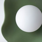 Handmade Matte Green Ceramic Wall Light / Sconce