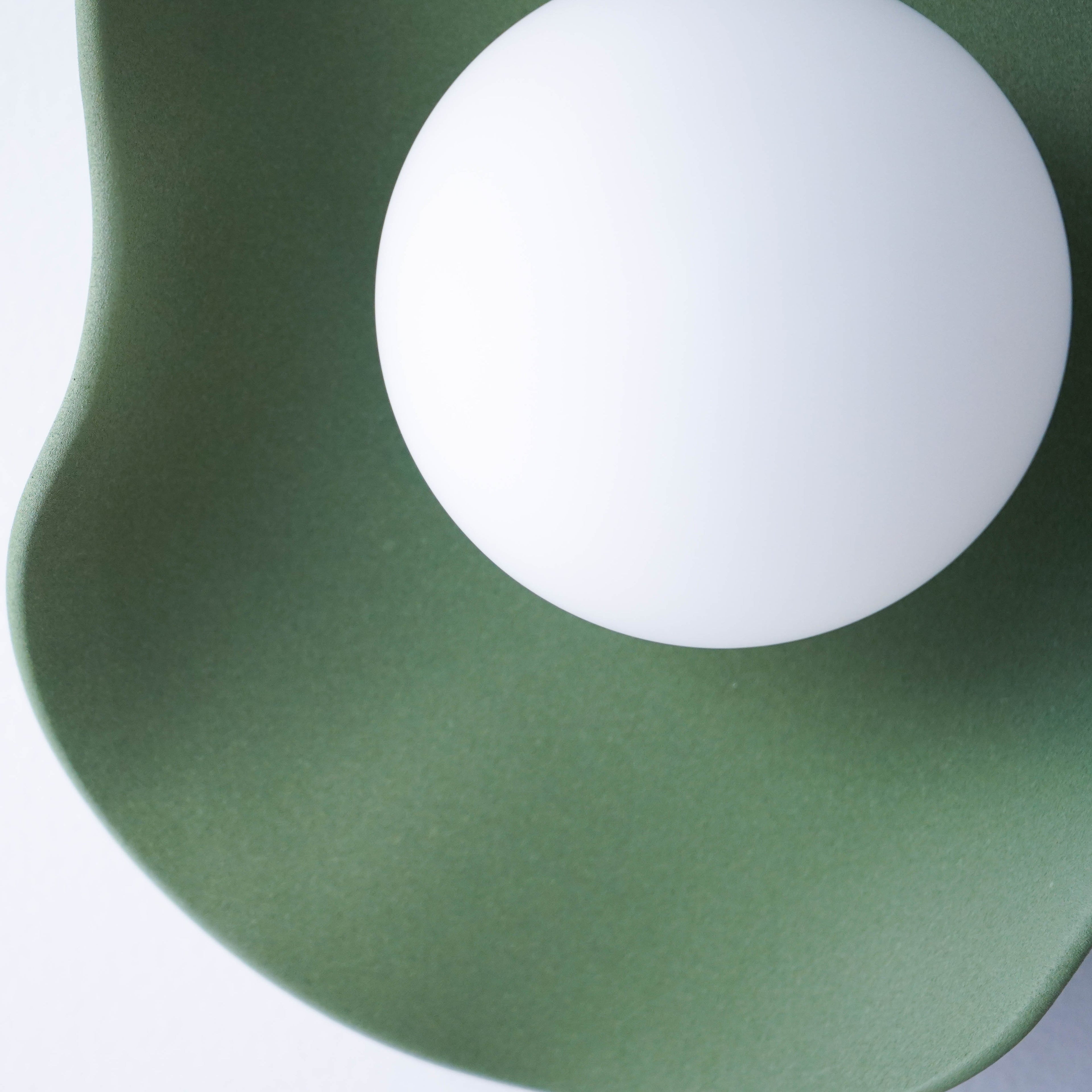 Handmade Matte Green Ceramic Wall Light / Sconce