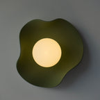 Handmade Matte Green Ceramic Wall Light / Sconce