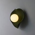 Handmade Matte Green Ceramic Wall Light / Sconce