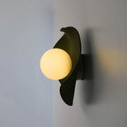 Handmade Matte Green Ceramic Wall Light / Sconce