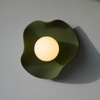 Handmade Matte Green Ceramic Wall Light / Sconce