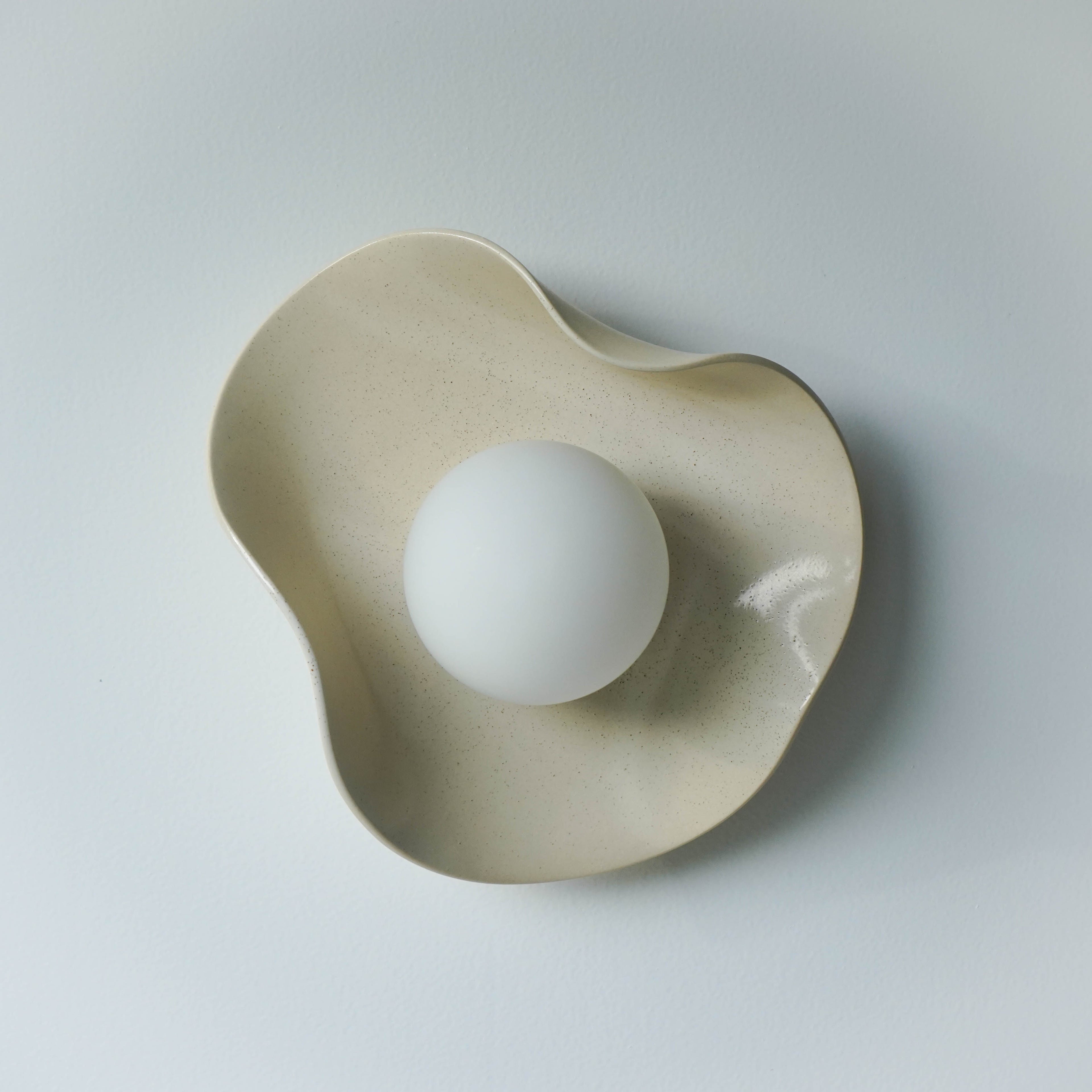 Handmade Creamy Ceramic Wall Light / Sconce