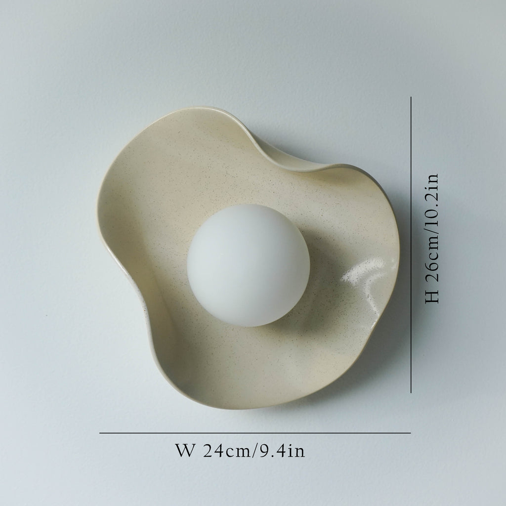 Handmade Creamy Ceramic Wall Light / Sconce