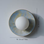 Light Blue Violet Ceramic Wall Lamp / Sconce