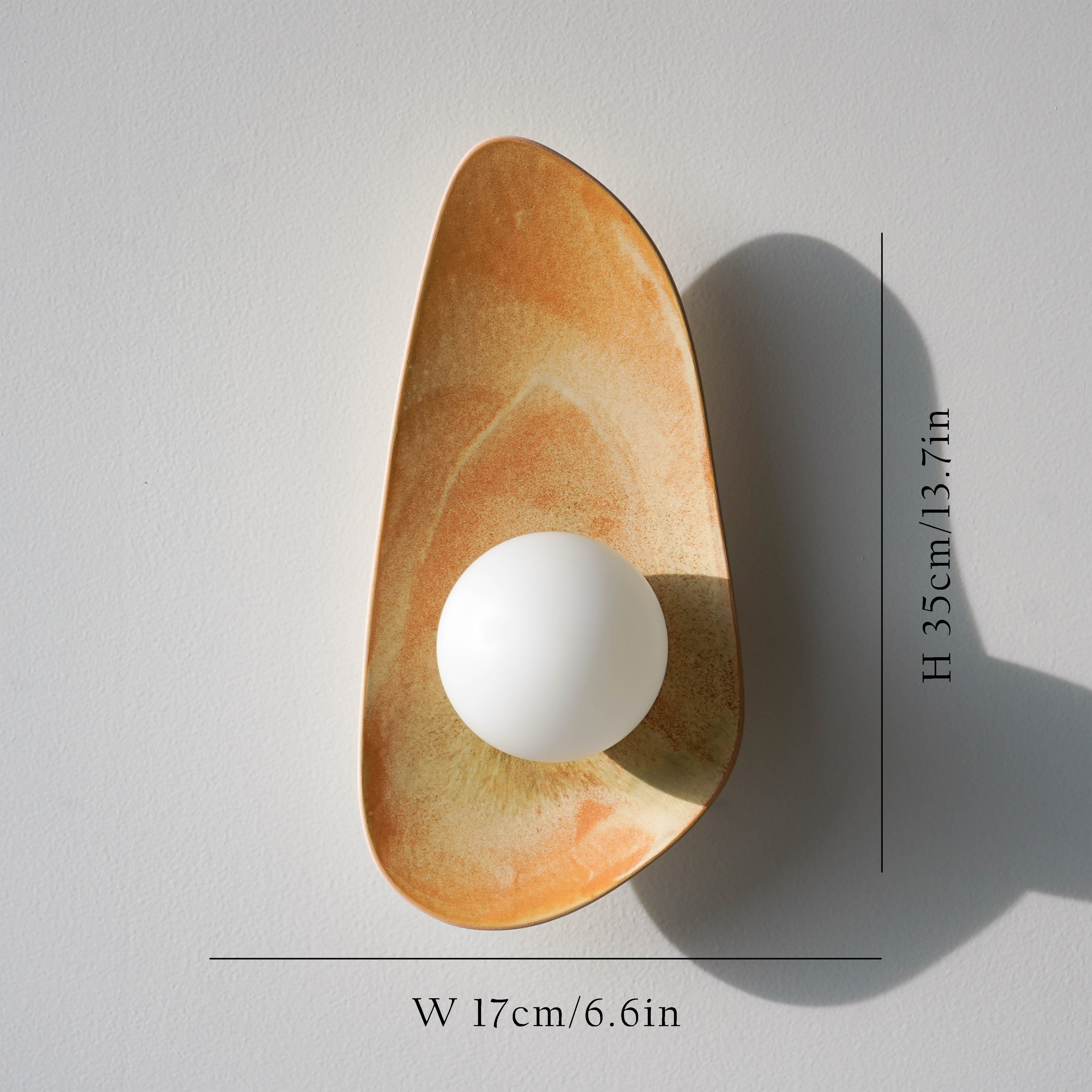 Sunset Coloured Handmade Ceramic Wall Lamp / Sconce